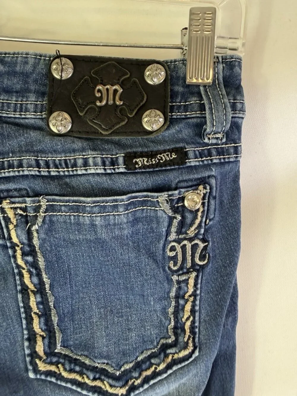 Y2K Miss Me Jeans Thick Stitched Skinny Bling Bedazzled
